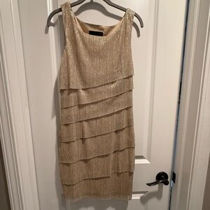 Elegant Gold Sleeveless Dress